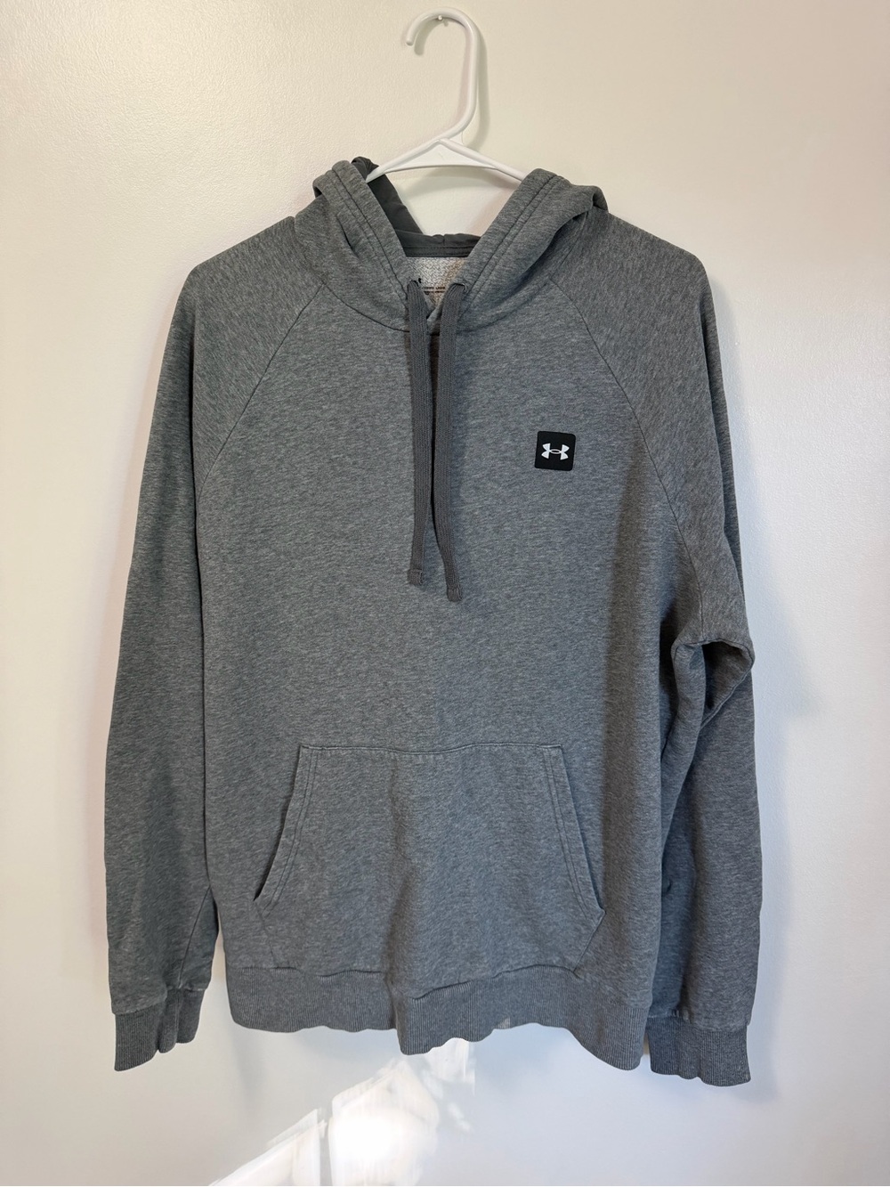 Under Armour Gray Pullover Hoodie with Logo Patch